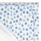 Organic Baby Blanket with Blue Drops Pattern for Boys and Girls - GOTS Certified Cotton