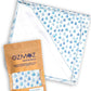Organic Baby Blanket with Blue Drops Pattern for Boys and Girls - GOTS Certified Cotton