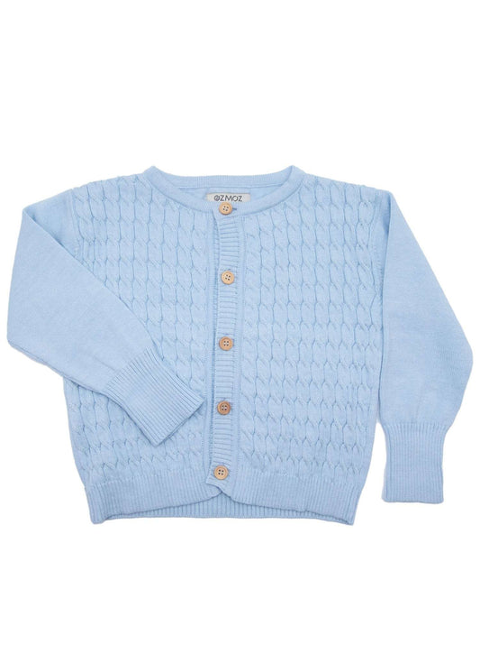 Organic Knitwear Baby Boy Cardigan Cable Knit Pattern
