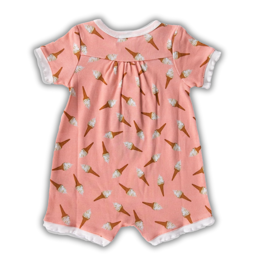 Organic Short Sleeve Baby Romper (pink)